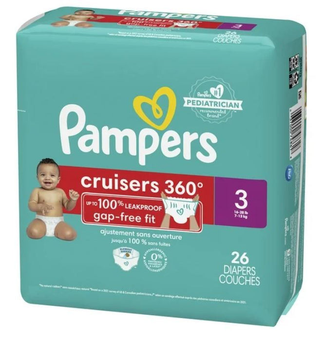 Pampers Cruisers 360 Fit Diapers Size 3, 26 Count