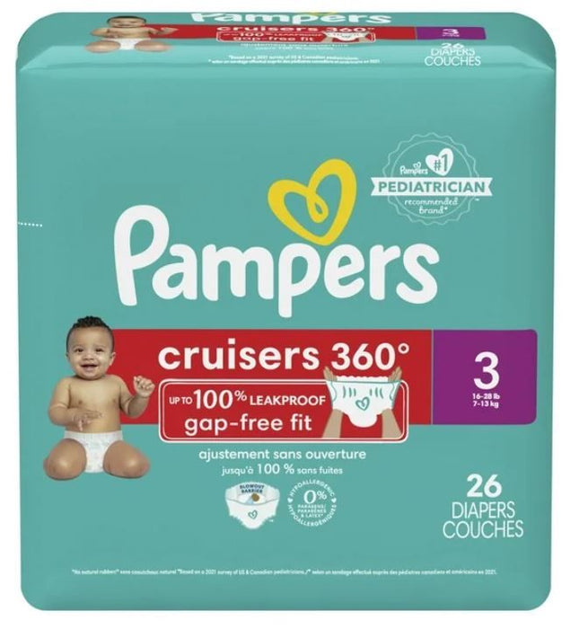 Pampers Cruisers 360 Fit Diapers Size 3, 26 Count