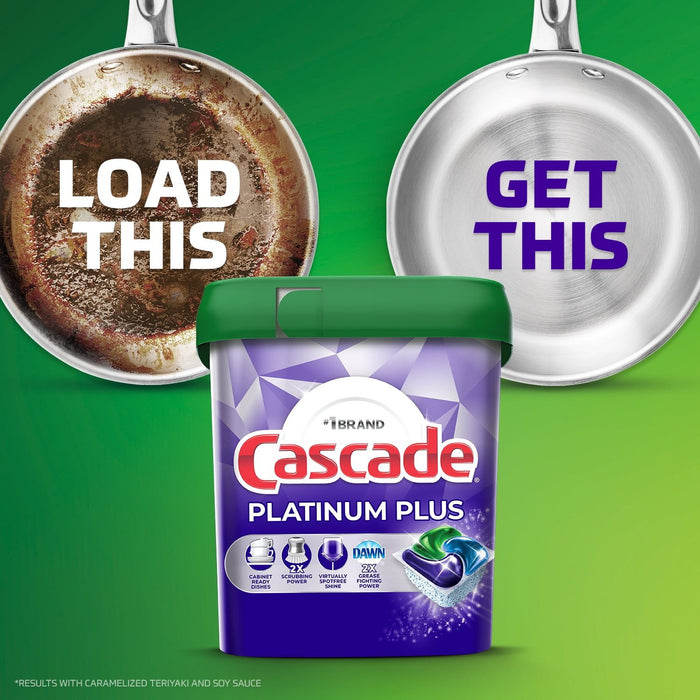 Cascade Platinum Plus Dishwasher Pods, Dish Detergent ActionPacs, Fresh, 21 Count