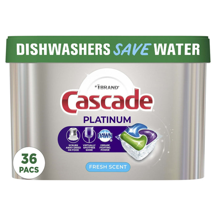 Cascade Platinum Action Pacs, Dishwasher Detergent, Fresh, 36 Count