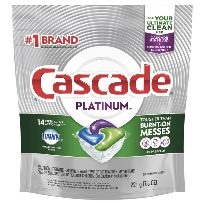 Cascade Platinum ACtionPacs, Dishwasher Detergent, Fresh 14 count