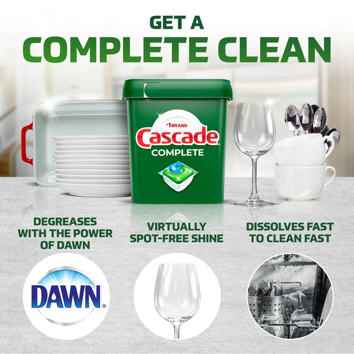 Cascade Complete ActionPacs, Dishwasher Detergent, Fresh Scent, 27 Ct