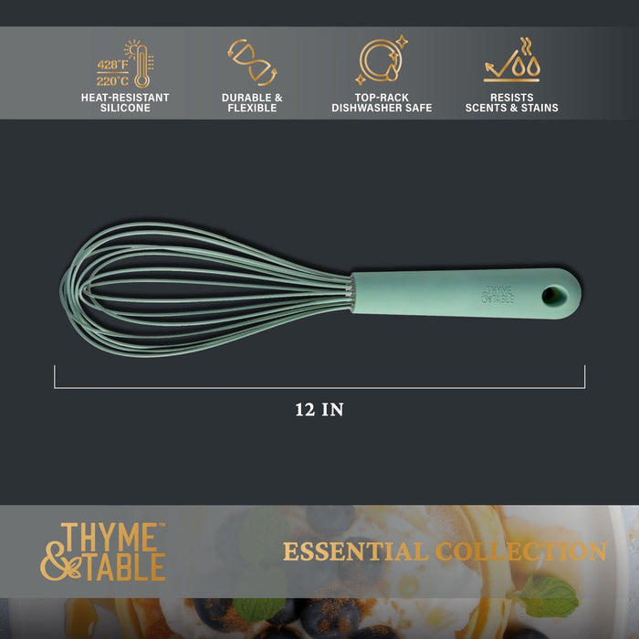 Thyme & Table Silicone Whisk, Sage