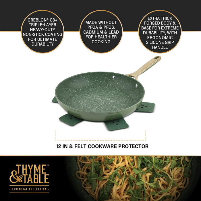 Thyme & Table Non-Stick 12" Supreme Fry Pan, Olive