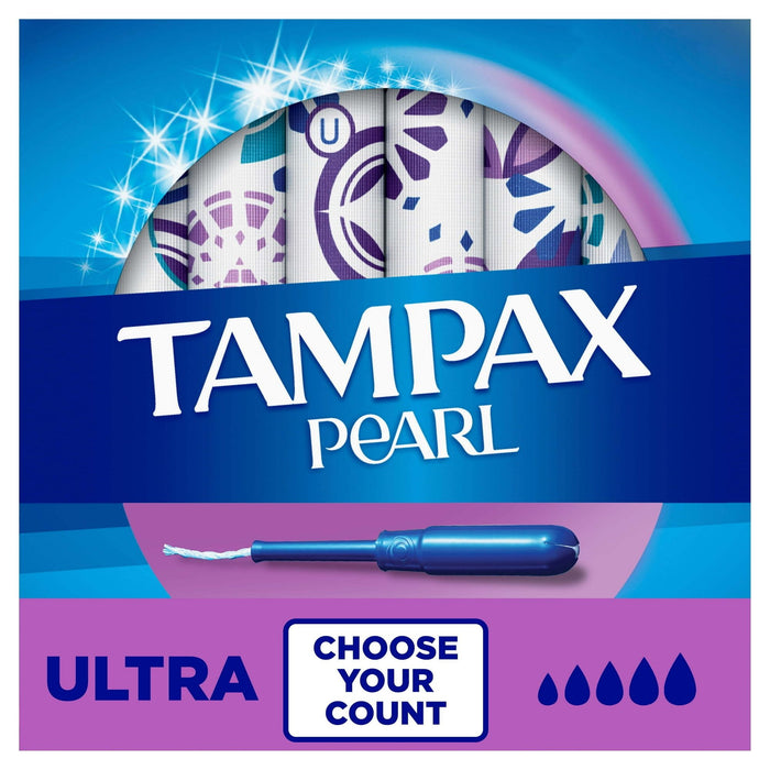 Tampax Pearl Tampons Ultra Absorbency with LeakGuard Braid, 45 Count