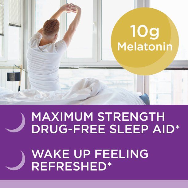 Nature's Bounty Sleep3 Melatonin; Maximum Strength Drug Free Sleep Aid; 10 mg; 30 Count