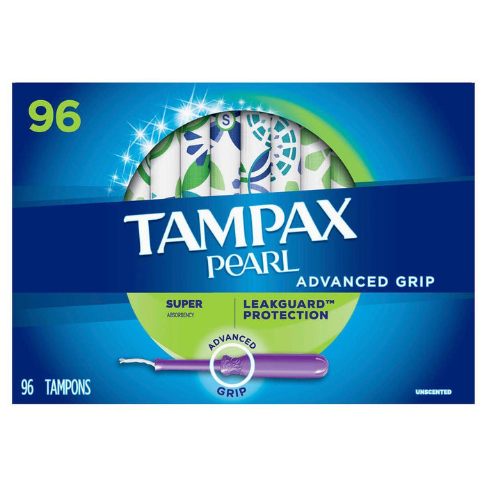 Tampax Pearl Advanced Grip Tampons Super, 96 Count