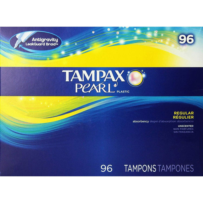 Tampax Pearl Regular Absorbency Unscented Tampons, 96 Count