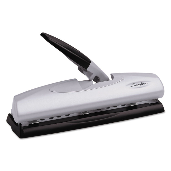 Swingline 20-Sheet Light-Touch Desktop Two-to-Seven-Hole Punch, 9/32" Holes, Metal, Silver/Black