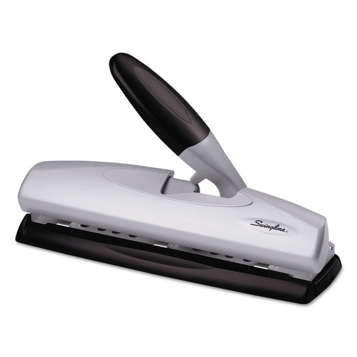 Swingline 20-Sheet Light-Touch Desktop Two-to-Seven-Hole Punch, 9/32" Holes, Metal, Silver/Black