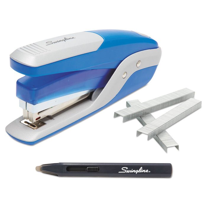 Accoquick Touch Stapler Value Pack, 28-Sheet Capacity, Blue/Silver