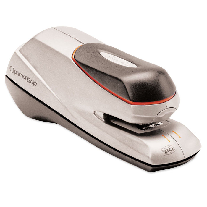 Acco Brands Optima Grip Electric Stapler, 20-Sheet Capacity, Black/Silver