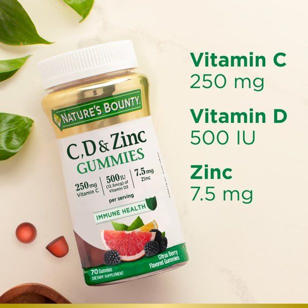 Nature's Bounty Vitamins & Zinc Immune Support Citrus Berry Gummies; 70 Count