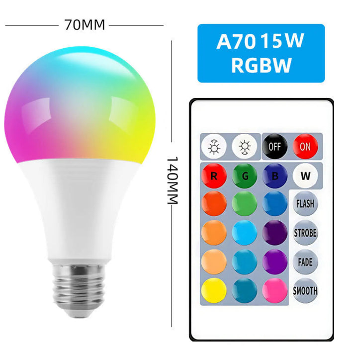 16-Color Changing LED Dimmer Bulb with Remote Control
