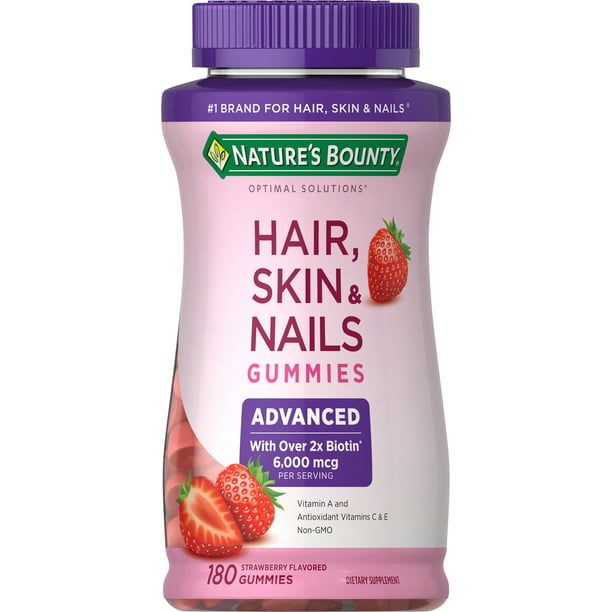 Nature's Bounty Advanced Strawberry Gummies; 6000 mcg Biotin; 180 Count