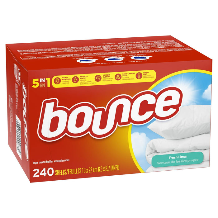 Bounce Fabric Softener Sheets, Fresh Linen Scent, 240 Count