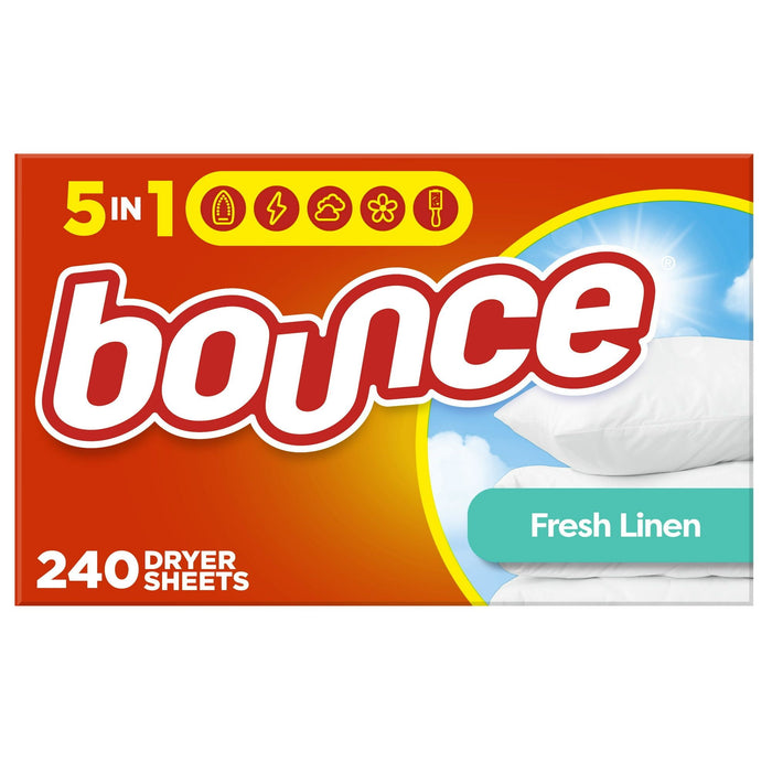 Bounce Fabric Softener Sheets, Fresh Linen Scent, 240 Count