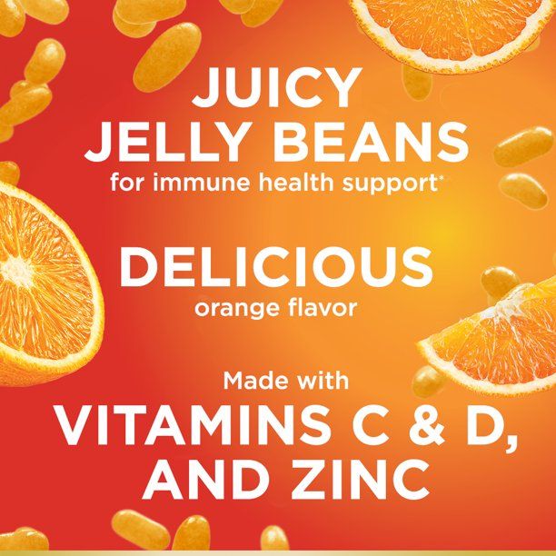 Nature's Bounty Vitamin C; D; & Zinc for Immune Support Jelly Beans; Orange; 80 Count
