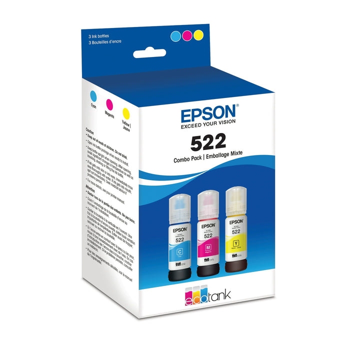 Epson 522 Standard-capacity Color Multi-Pack Ink Bottles compatible with ET2720 & ET4700