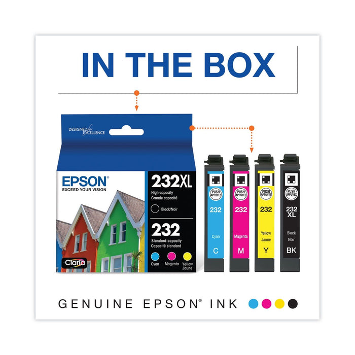 EPSON T232 Claria Genuine Ink High Capacity Black & Standard Color Cartridge Combo Pack