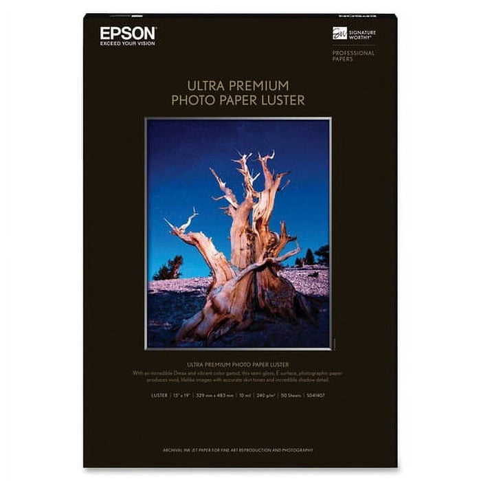 Epson S041407 Photo Paper Super B - 13" x 19" - Luster - 97 Brightness - 50 Sheet