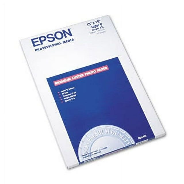 Epson S041407 Photo Paper Super B - 13" x 19" - Luster - 97 Brightness - 50 Sheet