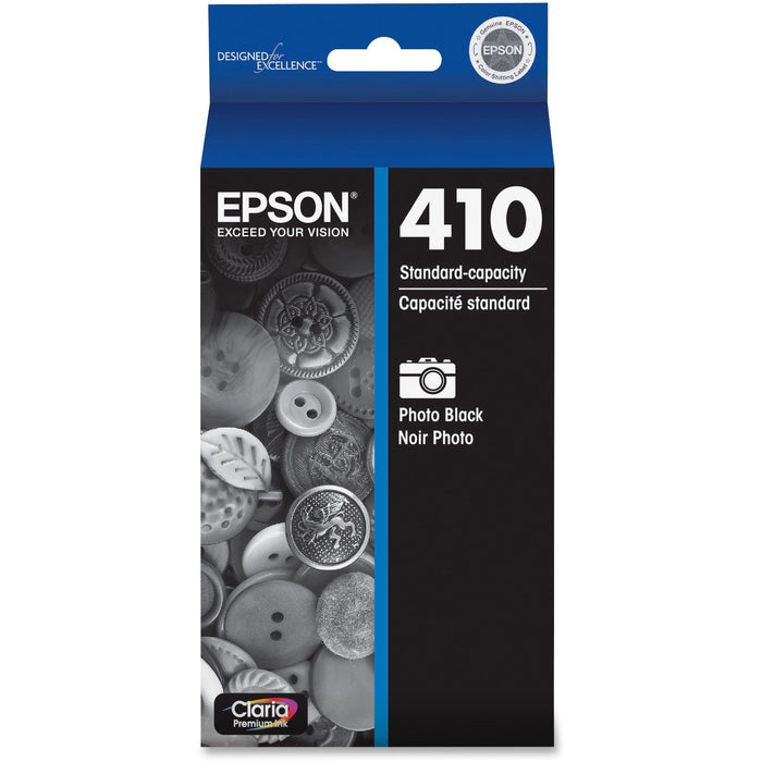 Epson EPST410120S 410, Photo Black Ink Cartridge (T410120), 1 Each