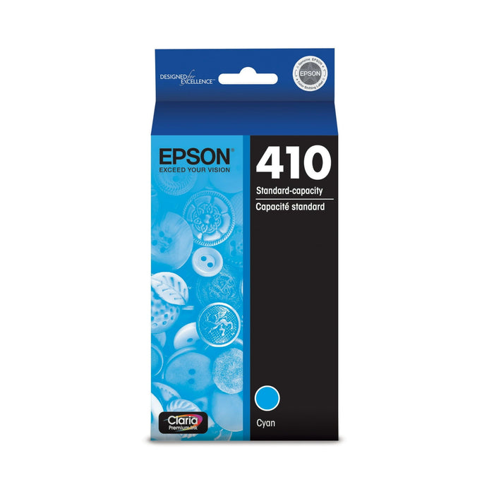 EPSON 410 Claria Premium Ink Standard Capacity Cyan Cartridge (T410220-S) Works with Expression Premium XP-530, XP-630, XP-640, XP-7100, XP-830