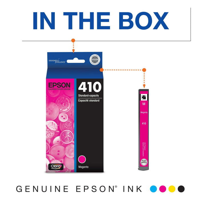 EPSON 410 Claria Premium Ink Standard Capacity Magenta Cartridge (T410320-S) Works with Expression Premium XP-530, XP-630, XP-640, XP-7100, XP-830