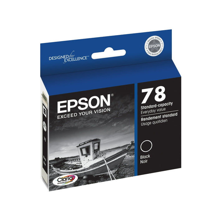 EPSON 78 Claria Hi-Definition Ink Standard Capacity Black Cartridge (T078120-S) Works with Artisan 50, Photo R260, R280, R380, RX580, RX595, RX680