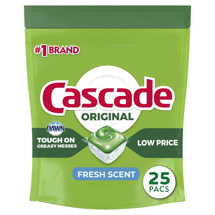 Cascade Dishwasher Detergent ACtionPacs, Fresh Scent, 25 count