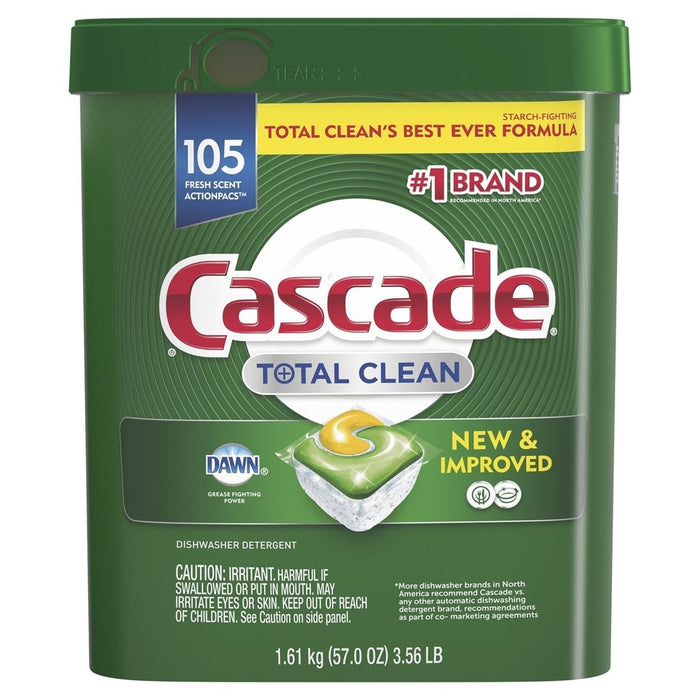 Cascade Total Clean ActionPacs Dishwasher Detergent Fresh Scent (105 Count)