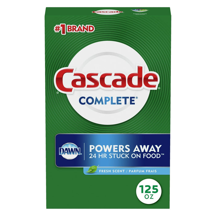 Cascade Powder Dishwasher Detergent, Fresh Scent, 125 ounces