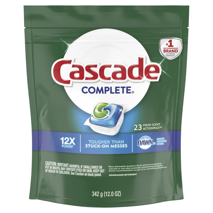 Cascade Pacs, Dishwasher Detergent, Fresh Scent, 12 Ounce, 23 count