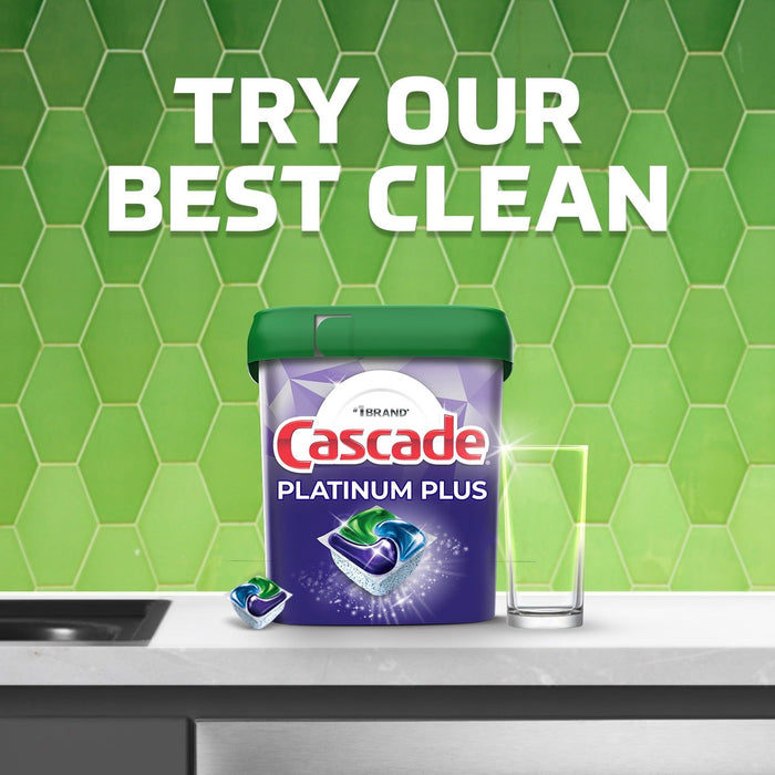 Cascade Platinum Plus Dishwasher Detergent Pods, Fresh, 3 Count