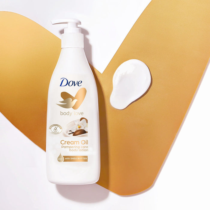 Dove Body Love Pampering Care Non Greasy Women's Body Lotion Cream Oil Dry Skin, 13.5 fl oz