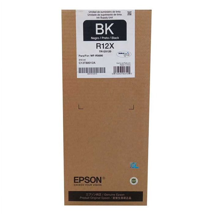 Epson TR12 Black Ink Cartridge, Large Capacity, Black