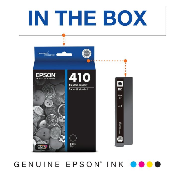 EPSON 410 Claria Premium Ink Standard Capacity Black (T410020-S) Works with Expression Premium XP-530, XP-630, XP-640, XP-7100, XP-830