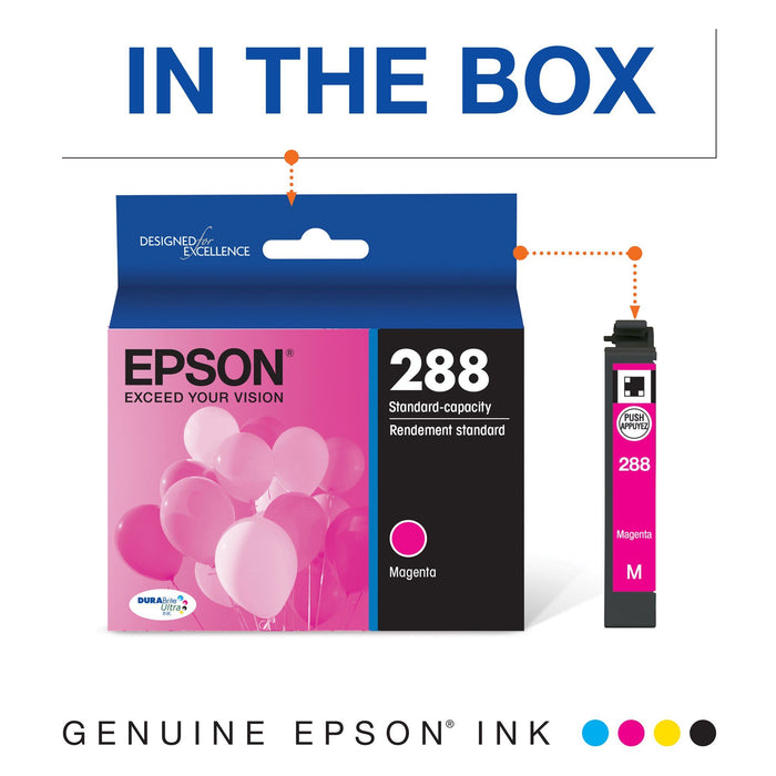 EPSON 288 DURABrite Ultra Ink Standard Capacity Magenta Cartridge (T288320-S) Works with Expression XP-330, XP-430, XP-434, XP-340, XP-440, XP-446