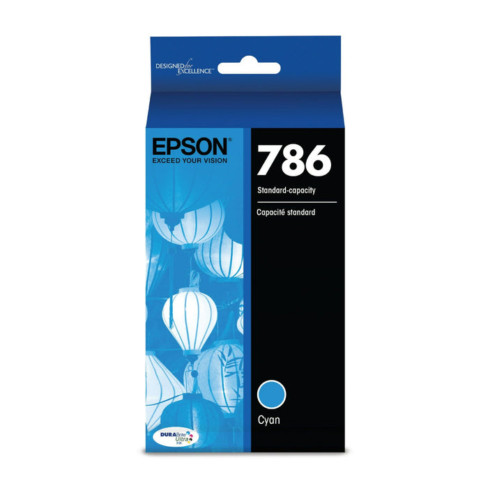 EPSON 786 DURABrite Ultra Ink Standard Capacity Cyan Cartridge (T786220) Works with WorkForce WF-5110, WF-5190, WF-5620, WF-5690