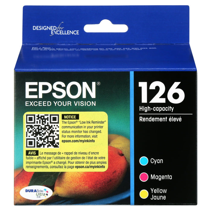 EPSON 126 DURABrite Ultra Ink Color Combo Pack For WF-3520, WF-3530, WF-3540, WF-520, WF-545, WF-630, WF-633, WF-635, WF-645, WF-7010, WF-7510, WF-7520, WF-840, WF-845 and other select models