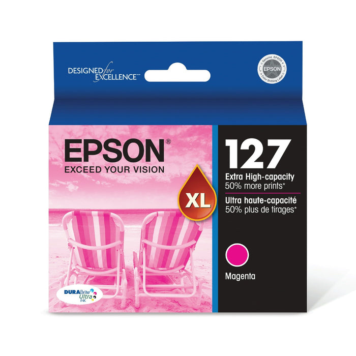 EPSON 127 DURABrite Ultra Ink Magenta Cartridge For NX-530, NX-625, WF-3520, WF-3530, WF-3540, WF-545, WF-60, WF-630, WF-633, WF-635, WF-645, WF-7010, WF-7510, WF-7520, WF-840, WF-845