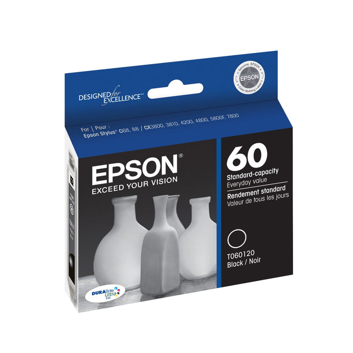 EPSON 60 DURABrite Ultra Ink Standard Capacity Black Cartridge (T060120-S) Works with Stylus C-68, C-88, C-88+, CX-3800, CX-3810, CX-4200, CX-4800, CX-5800F, CX-7800