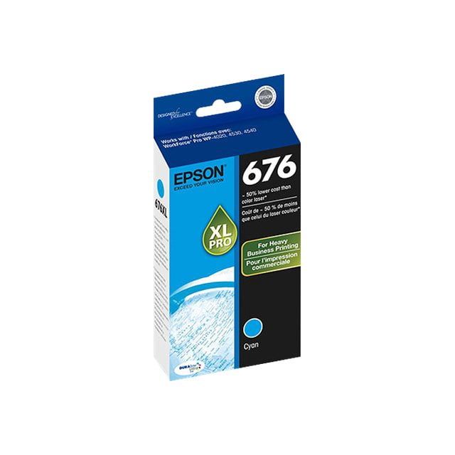 Replacement T676XL220 Cyan Ink Cartridge for Epson WP-4520 / WP-4533 / WP-4010 Printer Models