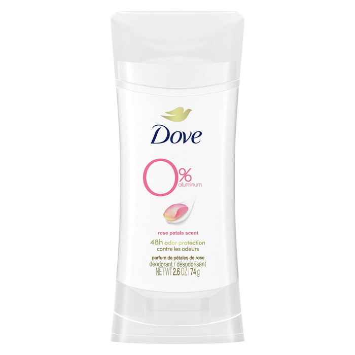 Dove 0% Aluminum Women's Deodorant Stick, Rose Petals, 2.6 oz