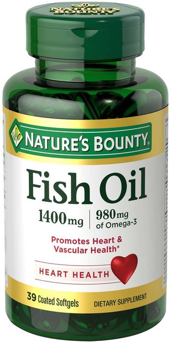 Nature's Bounty Fish Oil with Omega-3 Coated Softgels; 1400 mg; 39 Count