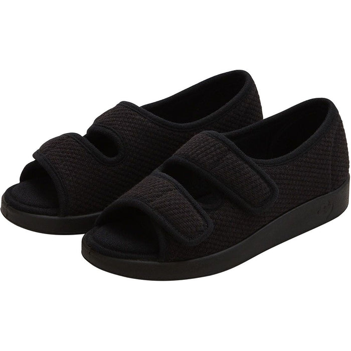 Silvert s Womens Easy Closure Sandal For Indoors & Outdoors Black