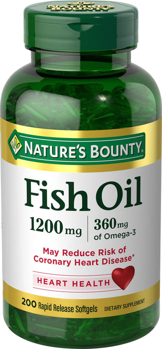 Nature's Bounty Fish Oil With Omega 3 Softgels; 1200 mg; 200 Count