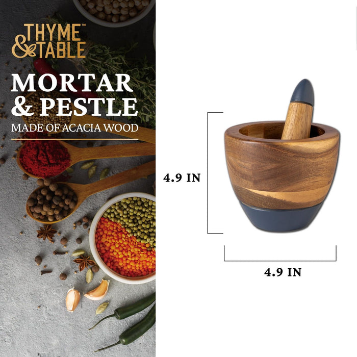 Thyme & Table Acacia Wood Mortar & Pestle