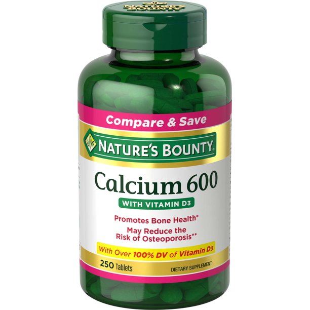 Nature's Bounty Calcium 600 + Vitamin D3 Tablets; 600 mg; 250 Count